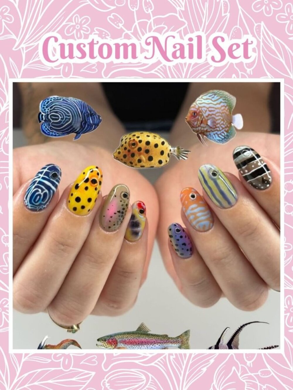 Tropical Fish Custom Reusable Press-On Nails (Made to Order)
